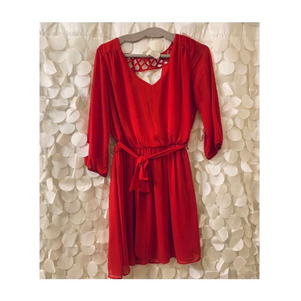 Long Sleeve Red Dress